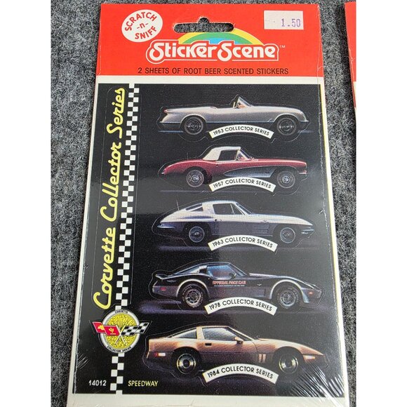 Sticker Scene Corvette Series Scratch N Sniff Root Beer Scented Stickers 1985 Vt - Picture 2 of 4